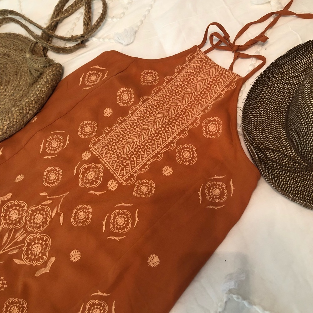 Abercrombie and Fitch Embroidered halter dress